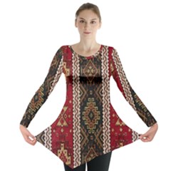 Uzbek Pattern In Temple Long Sleeve Tunic  by artworkshop