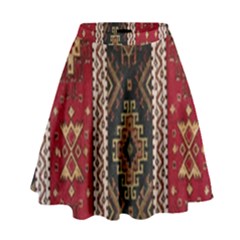 Uzbek Pattern In Temple High Waist Skirt by artworkshop