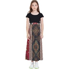 Uzbek Pattern In Temple Kids  Flared Maxi Skirt by artworkshop