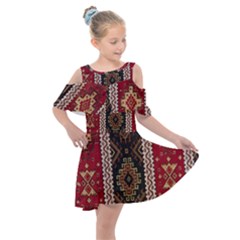 Uzbek Pattern In Temple Kids  Shoulder Cutout Chiffon Dress by artworkshop