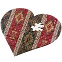 Uzbek Pattern In Temple Wooden Puzzle Heart View2