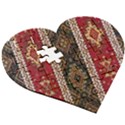 Uzbek Pattern In Temple Wooden Puzzle Heart View3