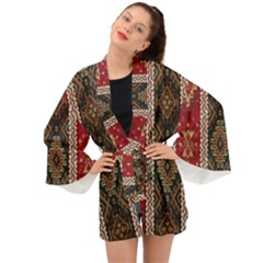 Uzbek Pattern In Temple Long Sleeve Kimono by artworkshop