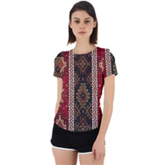 Uzbek Pattern In Temple Back Cut Out Sport Tee by artworkshop