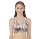 Vintage Floral Pattern Sports Bra with Border View1