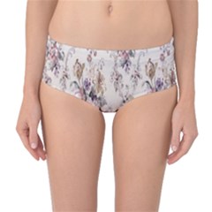 Vintage Floral Pattern Mid-waist Bikini Bottoms by artworkshop