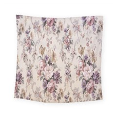 Vintage Floral Pattern Square Tapestry (small)