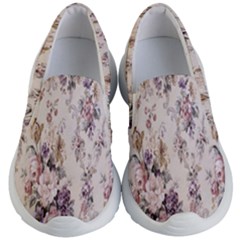 Vintage Floral Pattern Kids Lightweight Slip Ons by artworkshop