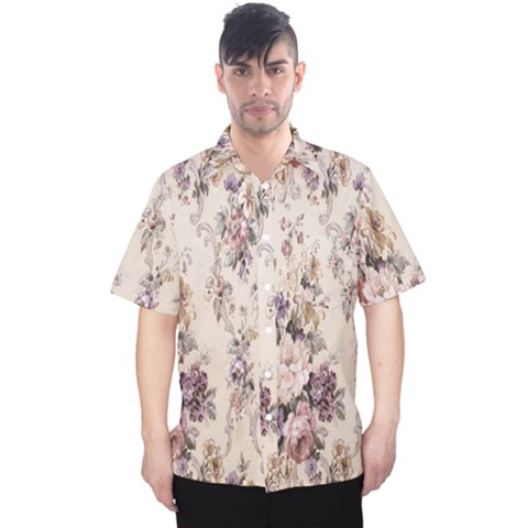 Vintage Floral Pattern Men s Hawaii Shirt by artworkshop