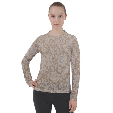 Vintage Wallpaper With Flowers Women s Pique Long Sleeve Tee by artworkshop