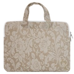 Vintage Wallpaper With Flowers Macbook Pro 13  Double Pocket Laptop Bag