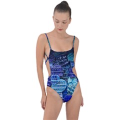 Wallpaper Design Pattern Tie Strap One Piece Swimsuit by artworkshop