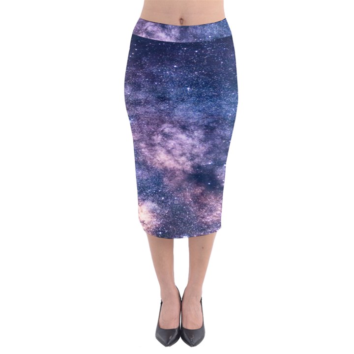 Watercolor Design Wallpaper Midi Pencil Skirt