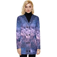 Watercolor Design Wallpaper Button Up Hooded Coat 