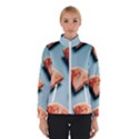 Watermelon Against Blue Surface Pattern Women s Bomber Jacket View1