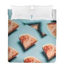 Watermelon Against Blue Surface Pattern Duvet Cover Double Side (full/ Double Size) by artworkshop