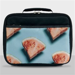 Watermelon Against Blue Surface Pattern Lunch Bag by artworkshop