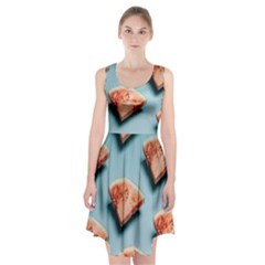 Watermelon Against Blue Surface Pattern Racerback Midi Dress by artworkshop