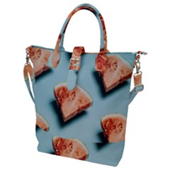 Watermelon Against Blue Surface Pattern Buckle Top Tote Bag by artworkshop