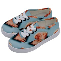 Watermelon Against Blue Surface Pattern Kids  Classic Low Top Sneakers by artworkshop