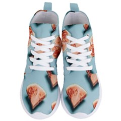 Watermelon Against Blue Surface Pattern Women s Lightweight High Top Sneakers by artworkshop