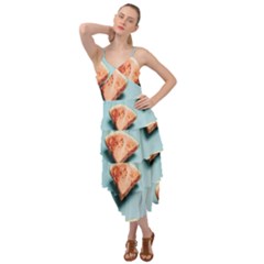 Watermelon Against Blue Surface Pattern Layered Bottom Dress by artworkshop