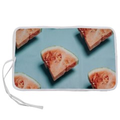 Watermelon Against Blue Surface Pattern Pen Storage Case (l) by artworkshop