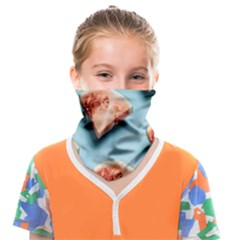 Watermelon Against Blue Surface Pattern Face Covering Bandana (kids) by artworkshop