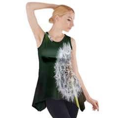 White Flower Side Drop Tank Tunic by artworkshop