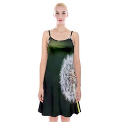 White Flower Spaghetti Strap Velvet Dress by artworkshop