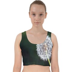 White Flower Velvet Racer Back Crop Top by artworkshop