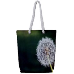 White Flower Full Print Rope Handle Tote (small) by artworkshop