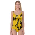 Yellow Regal Filagree Pattern Camisole Leotard  View1