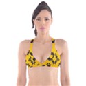 Yellow Regal Filagree Pattern Plunge Bikini Top View1