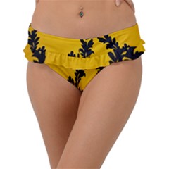 Yellow Regal Filagree Pattern Frill Bikini Bottom by artworkshop