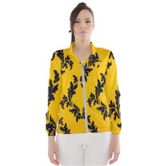 Yellow Regal Filagree Pattern Women s Windbreaker by artworkshop