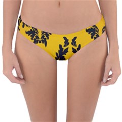 Yellow Regal Filagree Pattern Reversible Hipster Bikini Bottoms by artworkshop