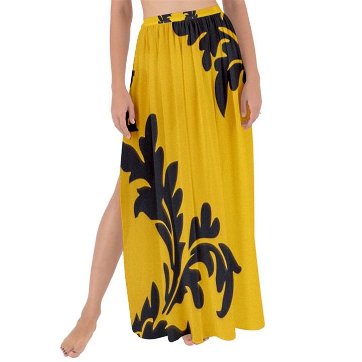 Yellow Regal Filagree Pattern Maxi Chiffon Tie-Up Sarong