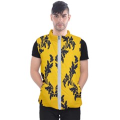 Yellow Regal Filagree Pattern Men s Puffer Vest by artworkshop