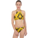 Yellow Regal Filagree Pattern Racer Front Bikini Set View1