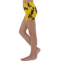 Yellow Regal Filagree Pattern Kids  Lightweight Velour Yoga Shorts View2