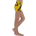 Yellow Regal Filagree Pattern Kids  Lightweight Velour Yoga Shorts View3