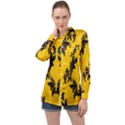 Yellow Regal Filagree Pattern Long Sleeve Satin Shirt View1