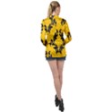 Yellow Regal Filagree Pattern Long Sleeve Satin Shirt View2