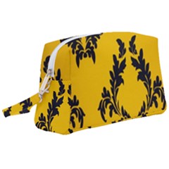 Yellow Regal Filagree Pattern Wristlet Pouch Bag (large) by artworkshop