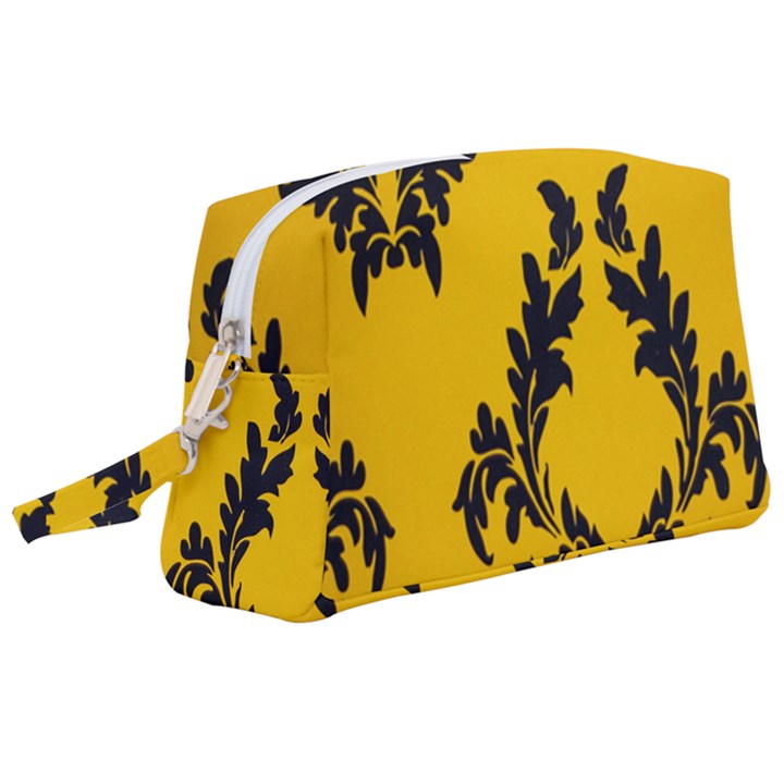 Yellow Regal Filagree Pattern Wristlet Pouch Bag (Large)