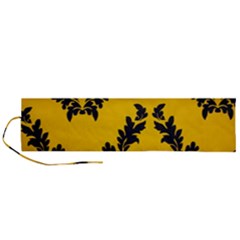 Yellow Regal Filagree Pattern Roll Up Canvas Pencil Holder (l) by artworkshop