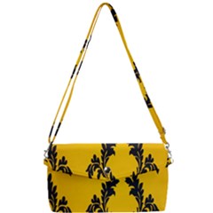 Yellow Regal Filagree Pattern Removable Strap Clutch Bag by artworkshop