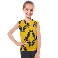 Yellow Regal Filagree Pattern Kids  Mesh Tank Top by artworkshop