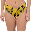 Yellow Regal Filagree Pattern Double Strap Halter Bikini Bottom View1